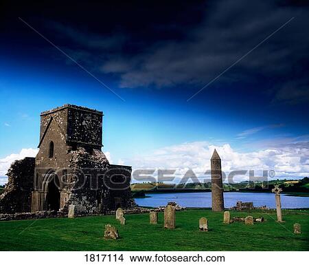 Devenish Monastic Site, Lough Erne, Co Fermanagh, Ireland View Large Photo Image Picture - Devenish Monastic Site, Lough Erne, Co Fermanagh, Ireland. Fotosearch