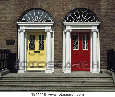 Stock Photograph - Dublin - Georgian Door, Fitzwilliam Square. Fotosearch