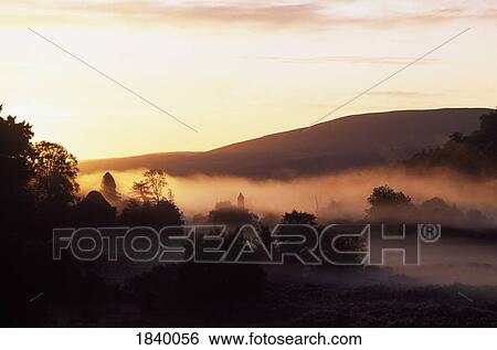 Early Morning Mist, Glendalough, Co Wicklow, Ireland View Large Photo Image Stock Photograph - Early Morning Mist, Glendalough, Co Wicklow, Ireland. Fotosearch