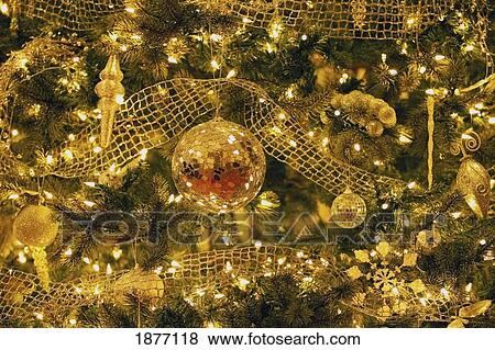 Stock Photo - edmonton, alberta, canada; a decorated christmas tree. Fotosearch