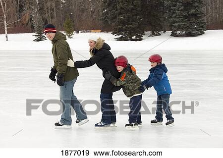 edmonton, alberta, canada; a family skating together on an outdoor ice rink View Large Photo Image Stock Photo - edmonton, alberta, canada; a family skating together on an outdoor ice rink. Fotosearch