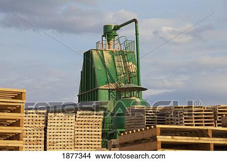 Picture - edmonton, alberta, canada; sawmill for wooden pallet manufacturing. Fotosearch