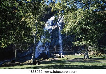 Enniskerry, Co Wicklow, Ireland; Powerscourt Waterfall View Large Photo Image Stock Image - Enniskerry, Co Wicklow, Ireland; Powerscourt Waterfall. Fotosearch