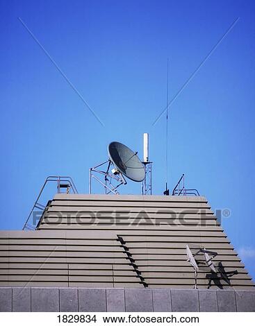 Glasnevin, Co Dublin, Ireland; Satellite Dishes Atop The Met Office View Large Photo Image Picture - Glasnevin, Co Dublin, Ireland; Satellite Dishes Atop The Met Office. Fotosearch