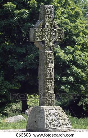 Stock Image - High Cross, Castledermot, Co Kildare, Ireland. Fotosearch