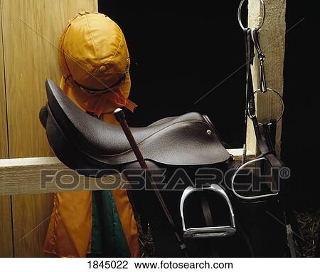 Horse Racing Equipment, Saddle And Tackle View Large Photo Image Stock Image - Horse Racing Equipment, Saddle And Tackle. Fotosearch