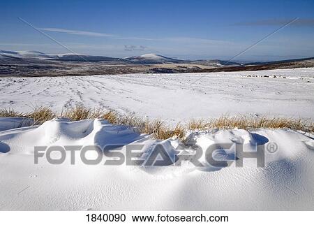 Stock Image - Irish Snowscenes, Hills, Co Wicklow. Fotosearch