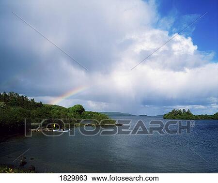 Lough Corrib, Connemara, Co Galway, Ireland; Lake And Rainbow View Large Photo Image Stock Image - Lough Corrib, Connemara, Co Galway, Ireland; Lake And Rainbow. Fotosearch