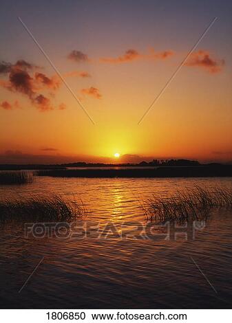Lough Derg, Co Clare, Ireland; Sunset Over Lake View Large Photo Image Stock Image - Lough Derg, Co Clare, Ireland; Sunset Over Lake. Fotosearch