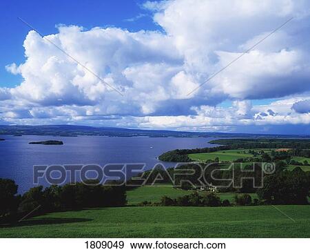 Lough Derg, Co Tipperary, Ireland; High Angle View Of Lough Derg View Large Photo Image Stock Photo - Lough Derg, Co Tipperary, Ireland; High Angle View Of Lough Derg. Fotosearch