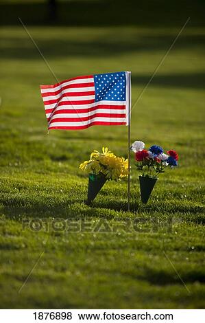 Stock Photo - oregon, united states of america; grave site at willamette national cemetery. Fotosearch
