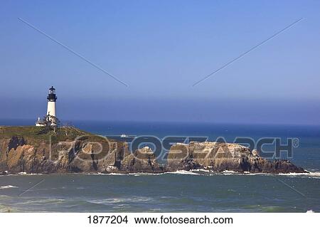 oregon, united states of america; yaquina head lighthouse on the coast View Large Photo Image Picture - oregon, united states of america; yaquina head lighthouse on the coast. Fotosearch