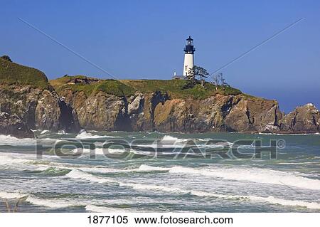 Stock Photography - oregon, united states of america; yaquina head lighthouse on the oregon coast. Fotosearch