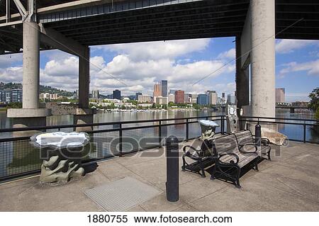 Stock Photography - portland waterfront along the willamette river; portland, oregon, united states of america. Fotosearch