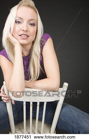 Stock Image - portrait of a young woman; edmonton, alberta, canada. Fotosearch