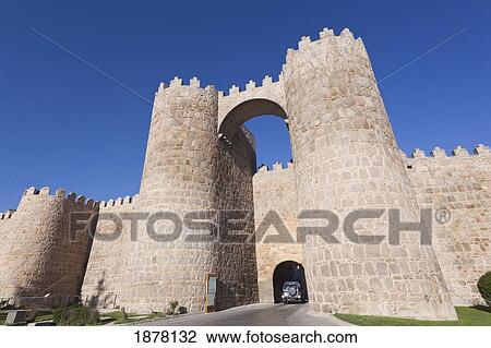 Stock Image - puerta de san vicente (saint vincent's gate); avila, avila province, spain. Fotosearch