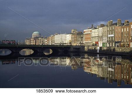 Stock Photo - River Liffey, Dublin City, County Dublin, Ireland. Fotosearch