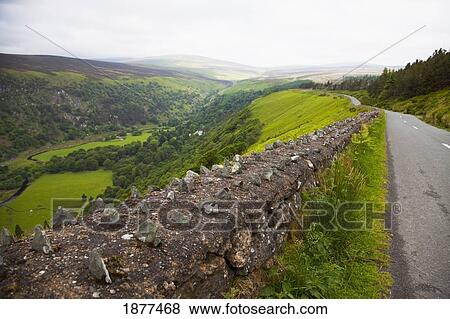 rock fence along road near sally gap; wicklow county, ireland View Large Photo Image Stock Photo - rock fence along road near sally gap; wicklow county, ireland. Fotosearch