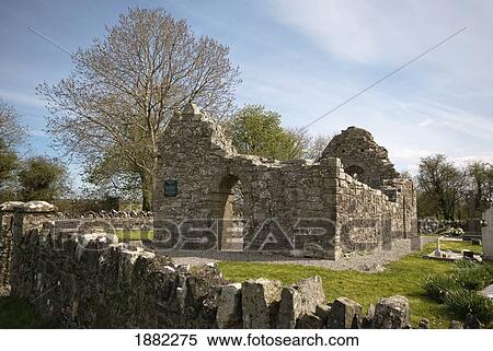 Stock Photography - ruins of a church; knocktopher, county kilkenny, ireland. Fotosearch