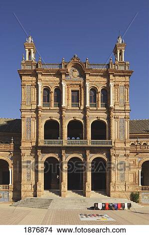 Picture - seville, andalusia, spain; plaza de españa. Fotosearch