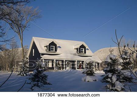 shefford, quebec, canada; a house covered in snow in winter View Large Photo Image Picture - shefford, quebec, canada; a house covered in snow in winter. Fotosearch