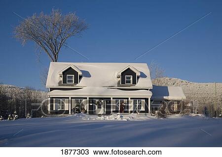 shefford, quebec, canada; a house covered in snow in winter View Large Photo Image Stock Image - shefford, quebec, canada; a house covered in snow in winter. Fotosearch