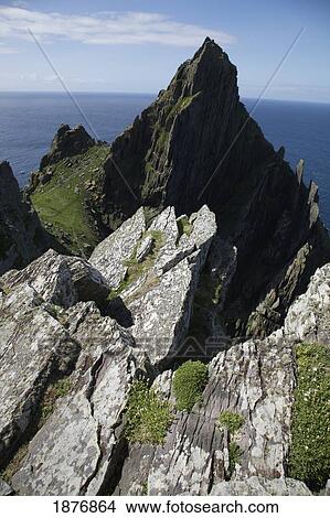 skellig michael, county kerry, ireland; the extraordinary geology of skellig michael View Large Photo Image Picture - skellig michael, county kerry, ireland; the extraordinary geology of skellig michael. Fotosearch