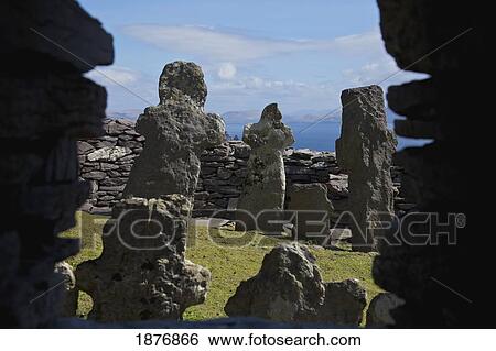 skellig michael, county kerry, ireland; graveyard in the monastic settlement on skellig michael View Large Photo Image Stock Photograph - skellig michael, county kerry, ireland; graveyard in the monastic settlement on skellig michael. Fotosearch