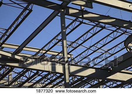 Stock Image - st. albert, alberta, canada; steel frame of a building under construction. Fotosearch