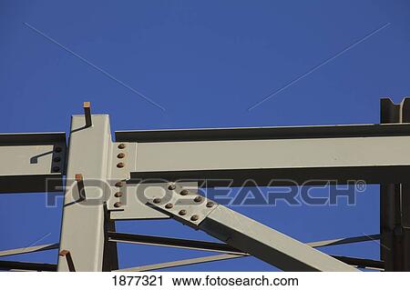 Stock Image - st. albert, alberta, canada; steel frame of a building under construction. Fotosearch