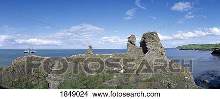 Picture - Tall Ship Off Black Castle, Wicklow Head, Co Wicklow, Ireland. Fotosearch