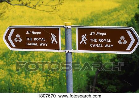 Stock Image - The Royal Canal Way, County Kildare, Ireland. Fotosearch