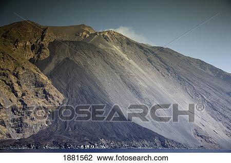 Stock Image - volcano; stromboli, sicily, italy. Fotosearch