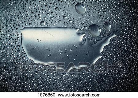 water droplets creating a map of the united states of america View Large Photo Image Stock Image - water droplets creating a map of the united states of america. Fotosearch
