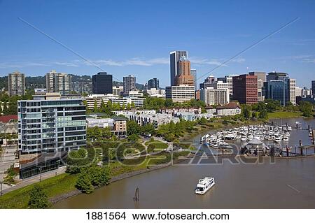 waterfront along the willamette river; portland, oregon, united states of america View Large Photo Image Picture - waterfront along the willamette river; portland, oregon, united states of america. Fotosearch