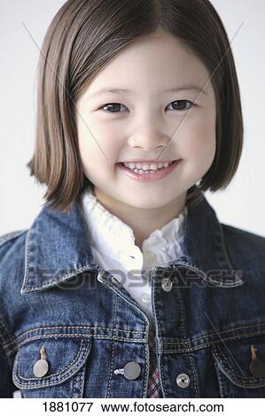 young girl with denim jacket View Large Photo Image Stock Photo - young girl with denim jacket. Fotosearch