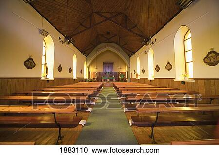 A Middle Aisle Of A Church With Wooden Benches On Either Side; St. Barrs, Isle Of Barra, Scotland View Large Photo Image Stock Image - A Middle Aisle Of A Church With Wooden Benches On Either Side; St. Barrs, Isle Of Barra, Scotland. Fotosearch