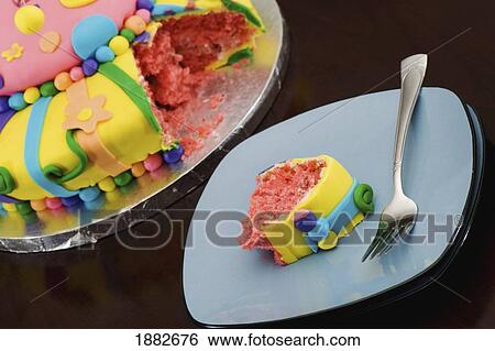A Piece Of Cake Cut On A Plate View Large Photo Image Stock Photograph - A Piece Of Cake Cut On A Plate. Fotosearch