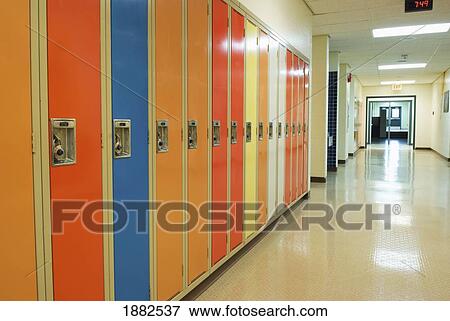 A Row Of Lockers In A School Hallway; Camrose, Alberta, Canada View Large Photo Image Stock Photo - A Row Of Lockers In A School Hallway; Camrose, Alberta, Canada. Fotosearch