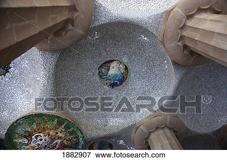 Ceiling Tiles In The Lower Court In Park Güell; Barcelona, Spain View Large Photo Image Stock Photo - Ceiling Tiles In The Lower Court In Park Güell; Barcelona, Spain. Fotosearch