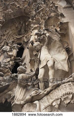 Detail Of Facade On The Church Of The Holy Family; Barcelona, Spain View Large Photo Image Picture - Detail Of Facade On The Church Of The Holy Family; Barcelona, Spain. Fotosearch