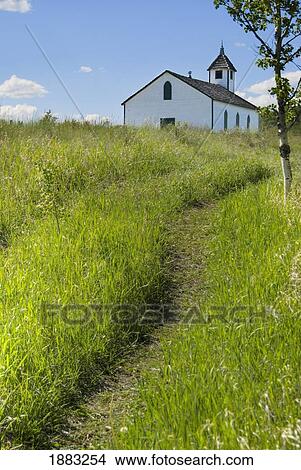 Little Church On The Canadian Prairies; Morley, Alberta, Canada View Large Photo Image Picture - Little Church On The Canadian Prairies; Morley, Alberta, Canada. Fotosearch