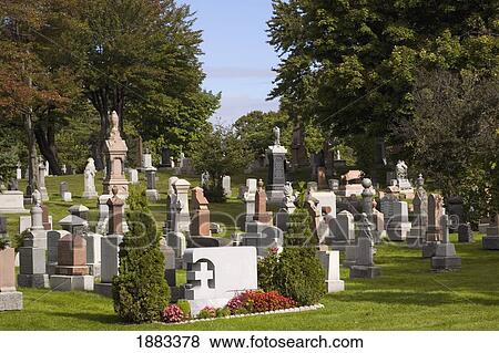 Stock Photo - Mount Royal Cemetery; Montreal, Quebec, Canada. Fotosearch