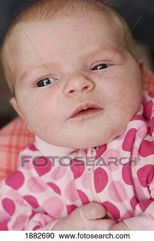Stock Image - Newborn Baby Girl; Millet, Alberta, Canada. Fotosearch