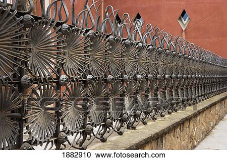 Ornate Fence In Park Güell; Barcelona, Spain View Large Photo Image Stock Image - Ornate Fence In Park Güell; Barcelona, Spain. Fotosearch