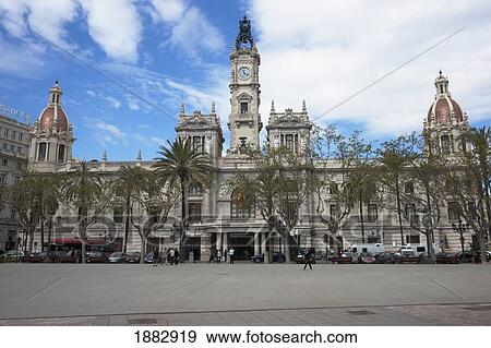Stock Photo - Plaza Del Ayuntamiento; Valencia, Spain. Fotosearch