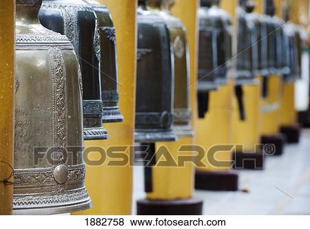Stock Photo - Prayer Bells At Doi Sutep Temple; Chiang Mai, Thailand. Fotosearch