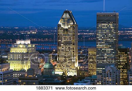 Skyline At Night; Montreal, Quebec, Canada View Large Photo Image Stock Image - Skyline At Night; Montreal, Quebec, Canada. Fotosearch
