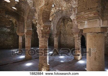 Star Shaped Holes In The Ceiling Illuminate The Arab Bath's Arches And Supporting Columns; Ronda, Andalusia, Spain View Large Photo Image Picture - Star Shaped Holes In The Ceiling Illuminate The Arab Bath's Arches And Supporting Columns; Ronda, Andalusia, Spain. Fotosearch