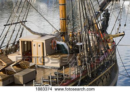 Tall Sailing Ship In The Harbour; Montreal, Quebec, Canada View Large Photo Image Picture - Tall Sailing Ship In The Harbour; Montreal, Quebec, Canada. Fotosearch